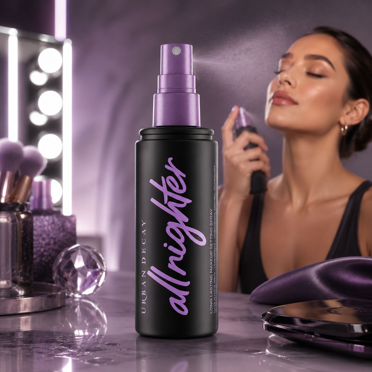 Spray Fijador de Maquillaje — Hasta 16 Horas. Resistente al Agua, Sudor y Calor.
