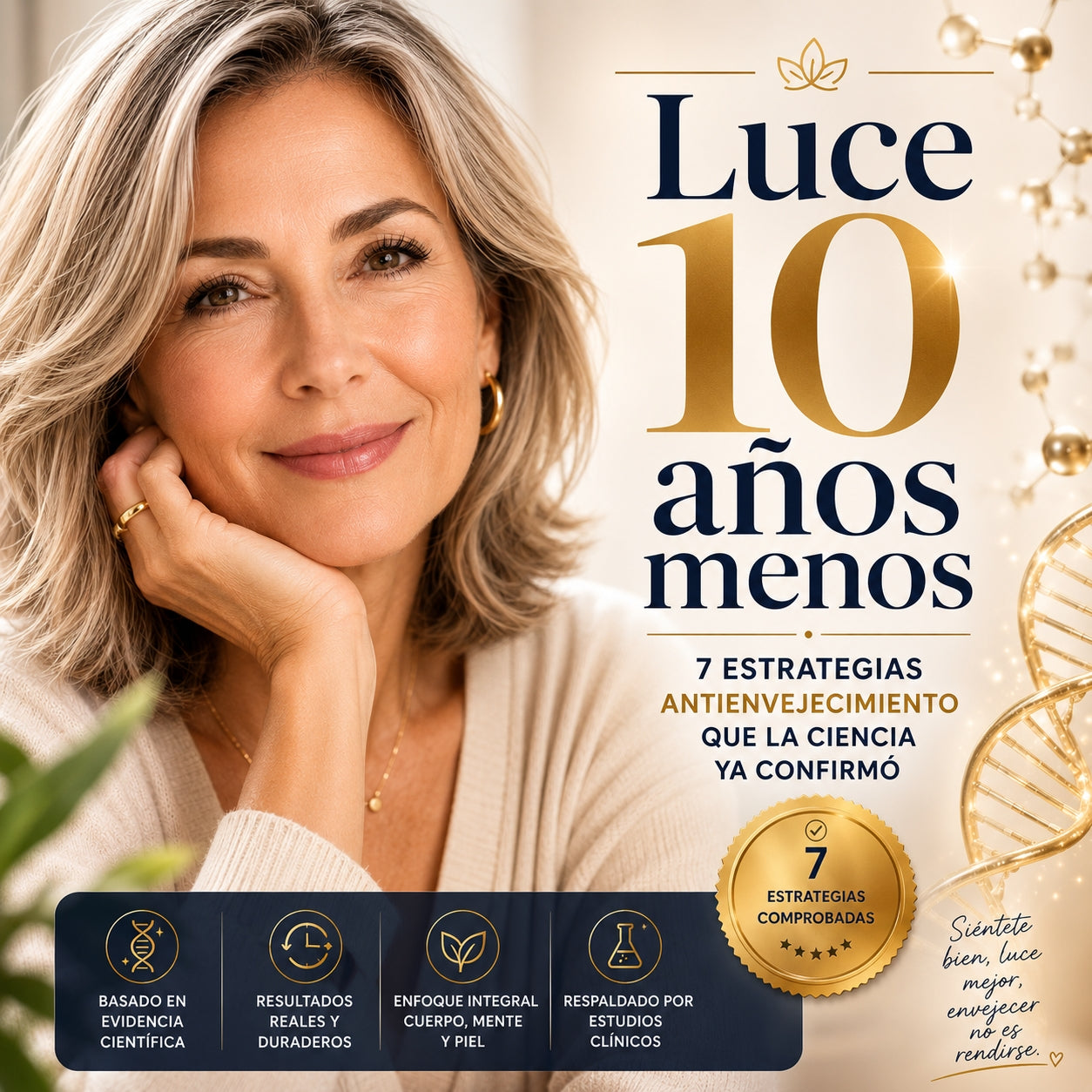 E-BOOK | Luce 10 años menos: 7 estrategias antienvejecimiento que la ciencia ya confirmó