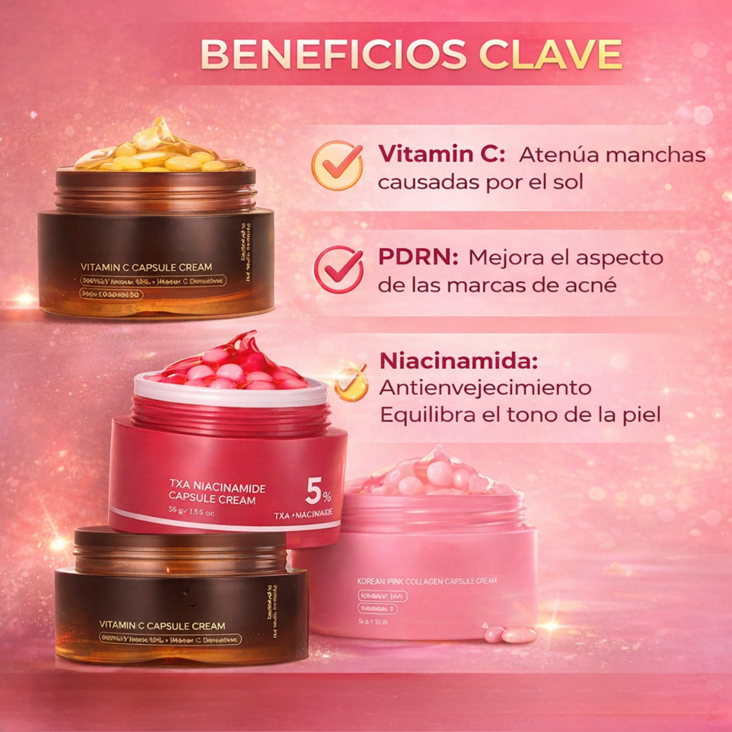Crema Cápsulas 3 en 1 - VIT C + PDRN + Niacinamida