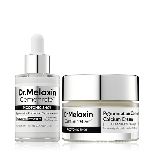 Dr.Melaxin Picotonic Shot | Dúo Antimanchas: Ampolleta + Crema con Alfa-Arbutina, Niacinamida y Colágeno — Empareja el Tono y Atenúa Manchas