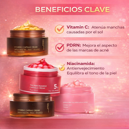 Crema Cápsulas 3 en 1 - VIT C + PDRN + Niacinamida